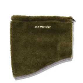 And Wander High Loft Fleece Neck Warmer Khaki