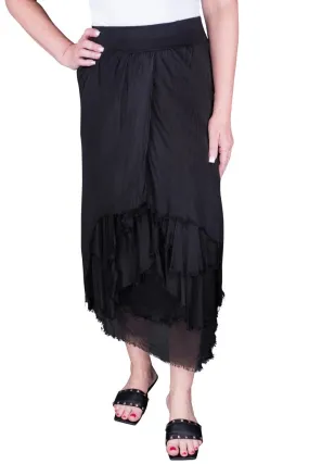 Anna Silk Cha Cha Skirt - Black