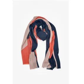 Antler - Block Scarf - Navy & Coral