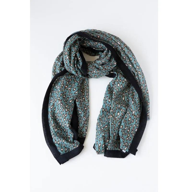 Antler - Cheetah Print Scarf - Teal