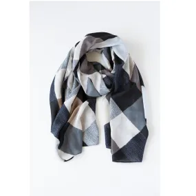 Antler - Squares Scarf - Grey, Black & Blue