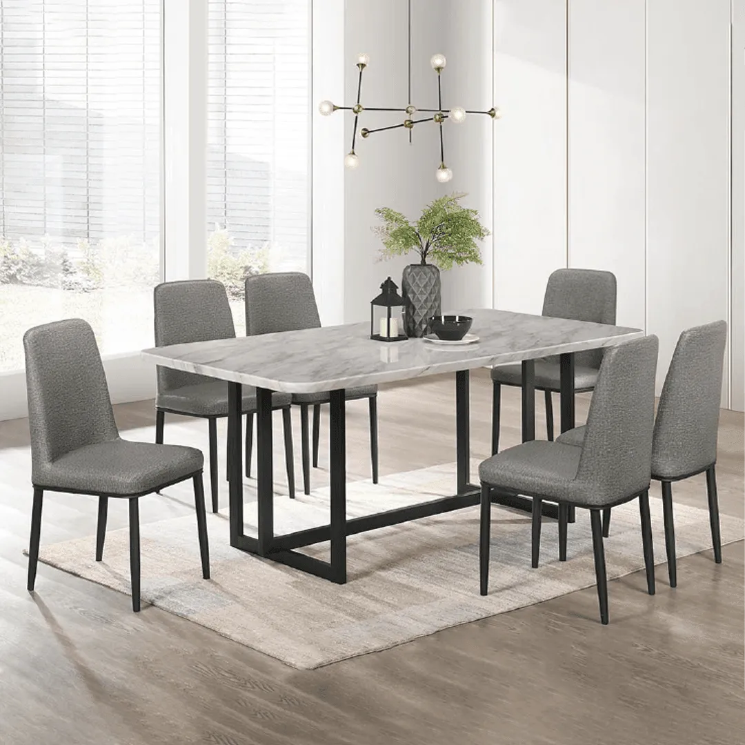 Antonelle Marble Dining Set (1 6)