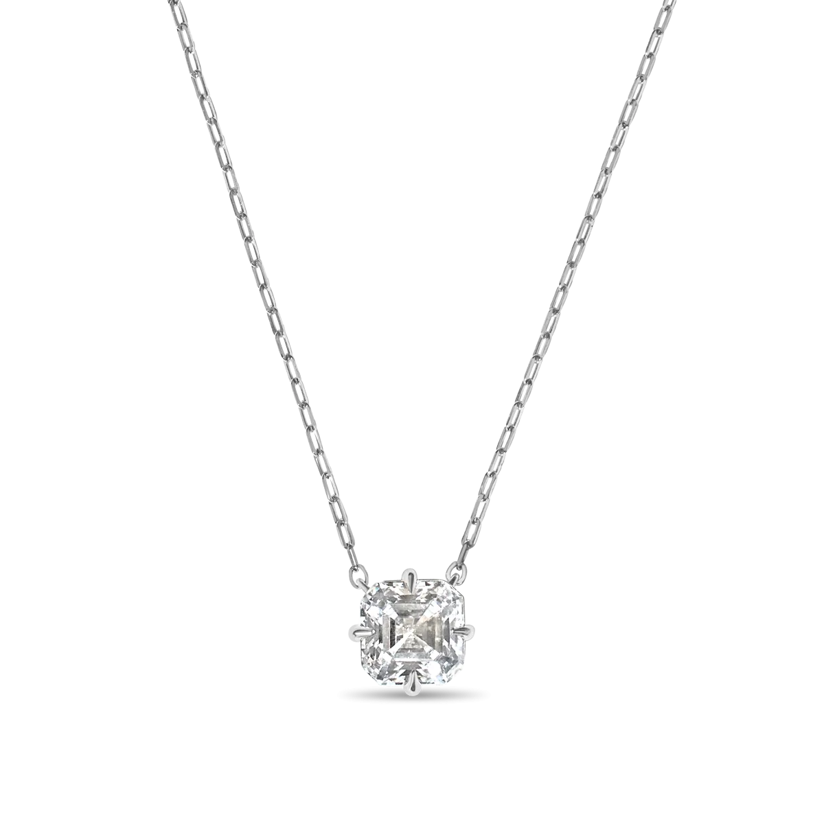 Asscher Cut Diamond Solitaire Pendant