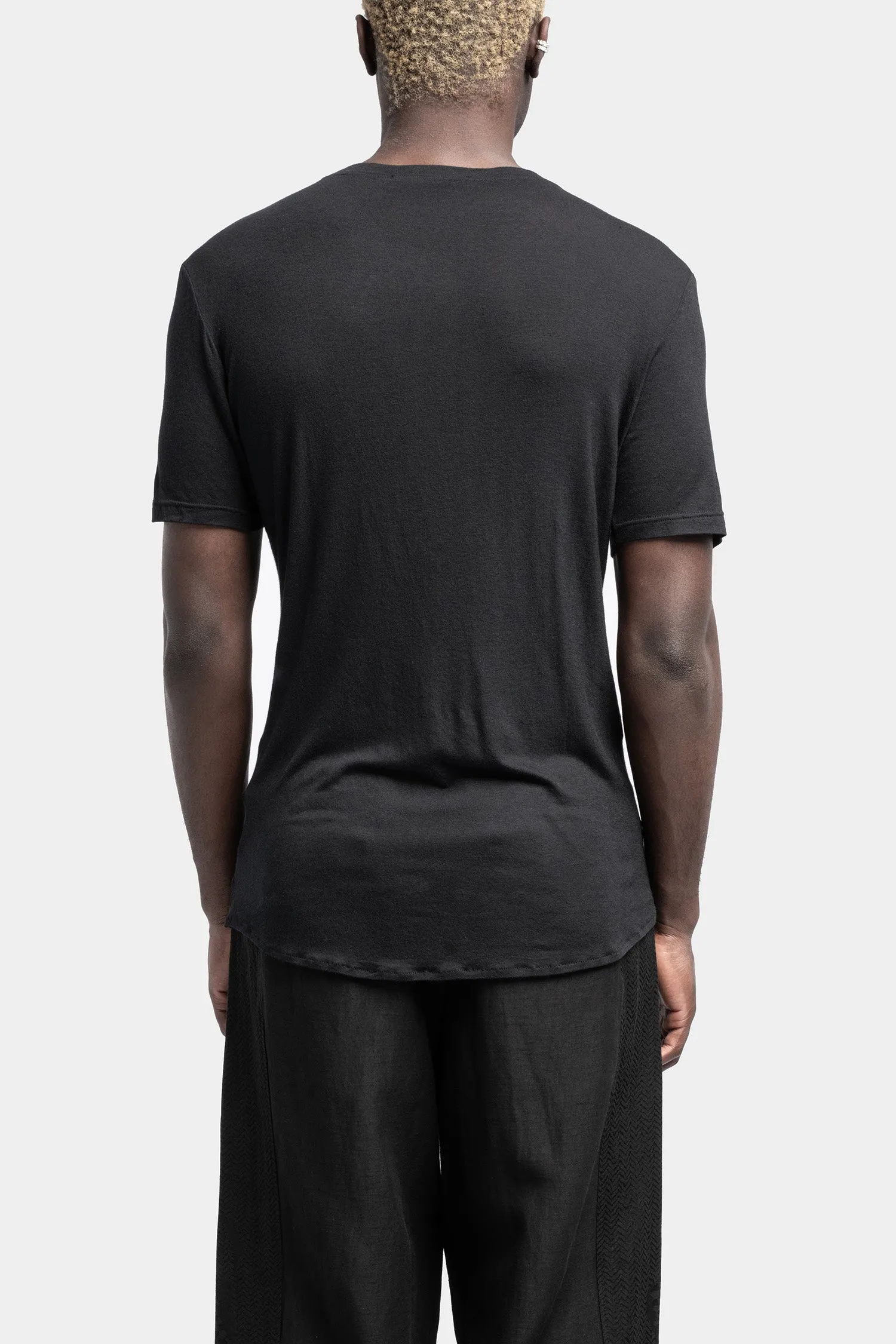 Asymmetrical viscose/silk t-shirt