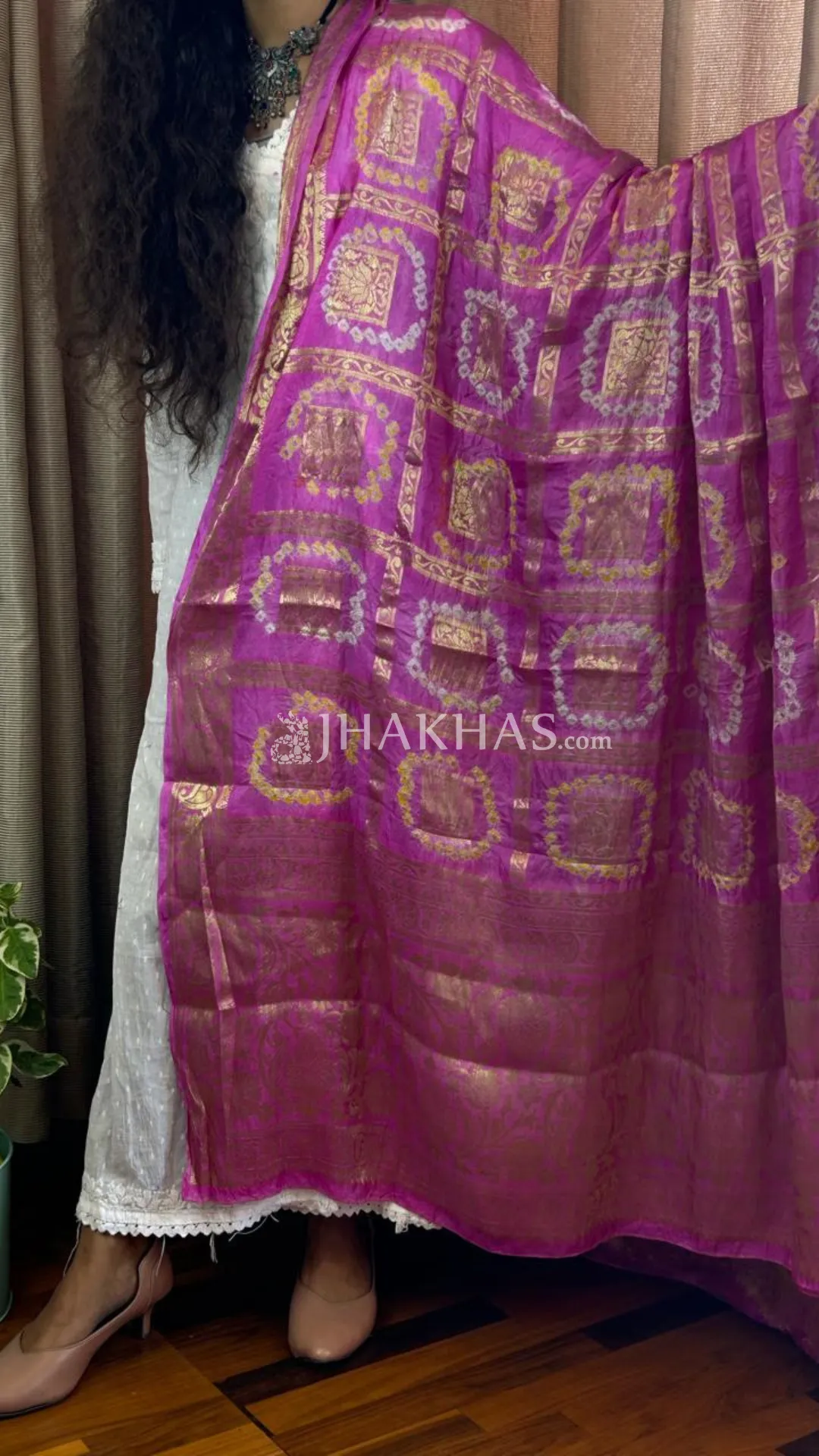 Baby Pink Banarasi Gharchola Soft Silk Dupatta