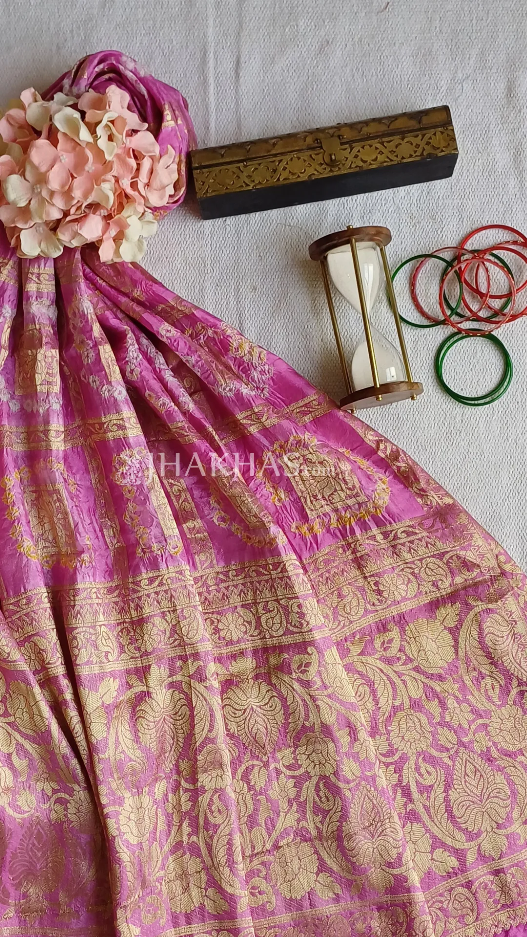 Baby Pink Banarasi Gharchola Soft Silk Dupatta