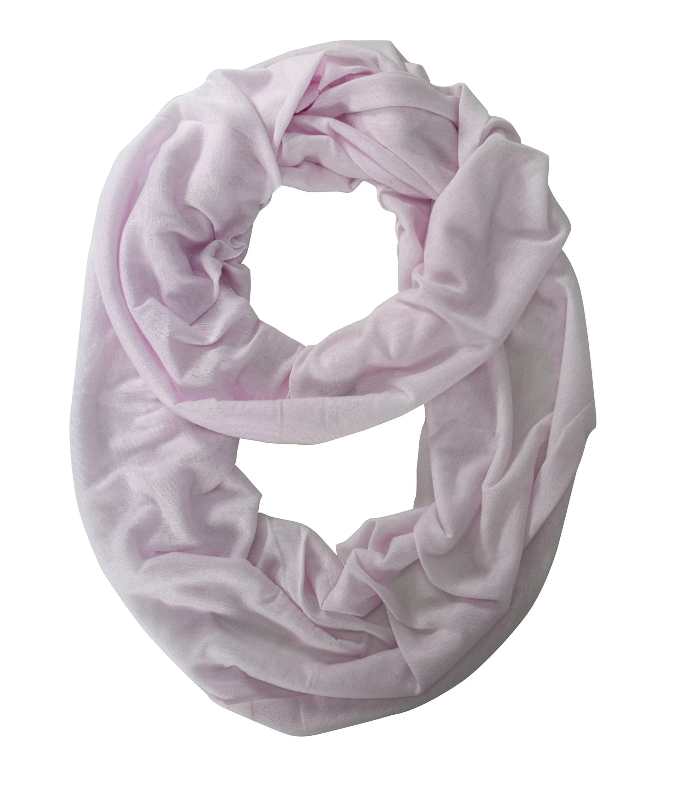 Baby Pink Peach Couture All Seasons Jersey Woven Cotton Infinity Loop Scarf