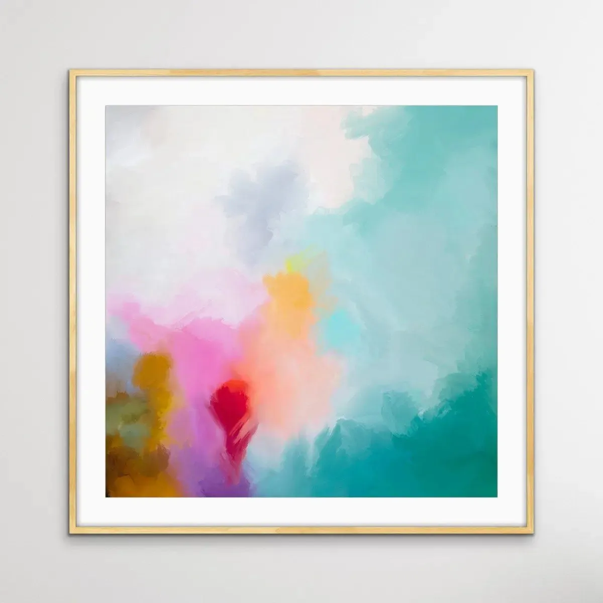 Beacon - Original Pink and Blue Abstract Canvas Wall Art Print