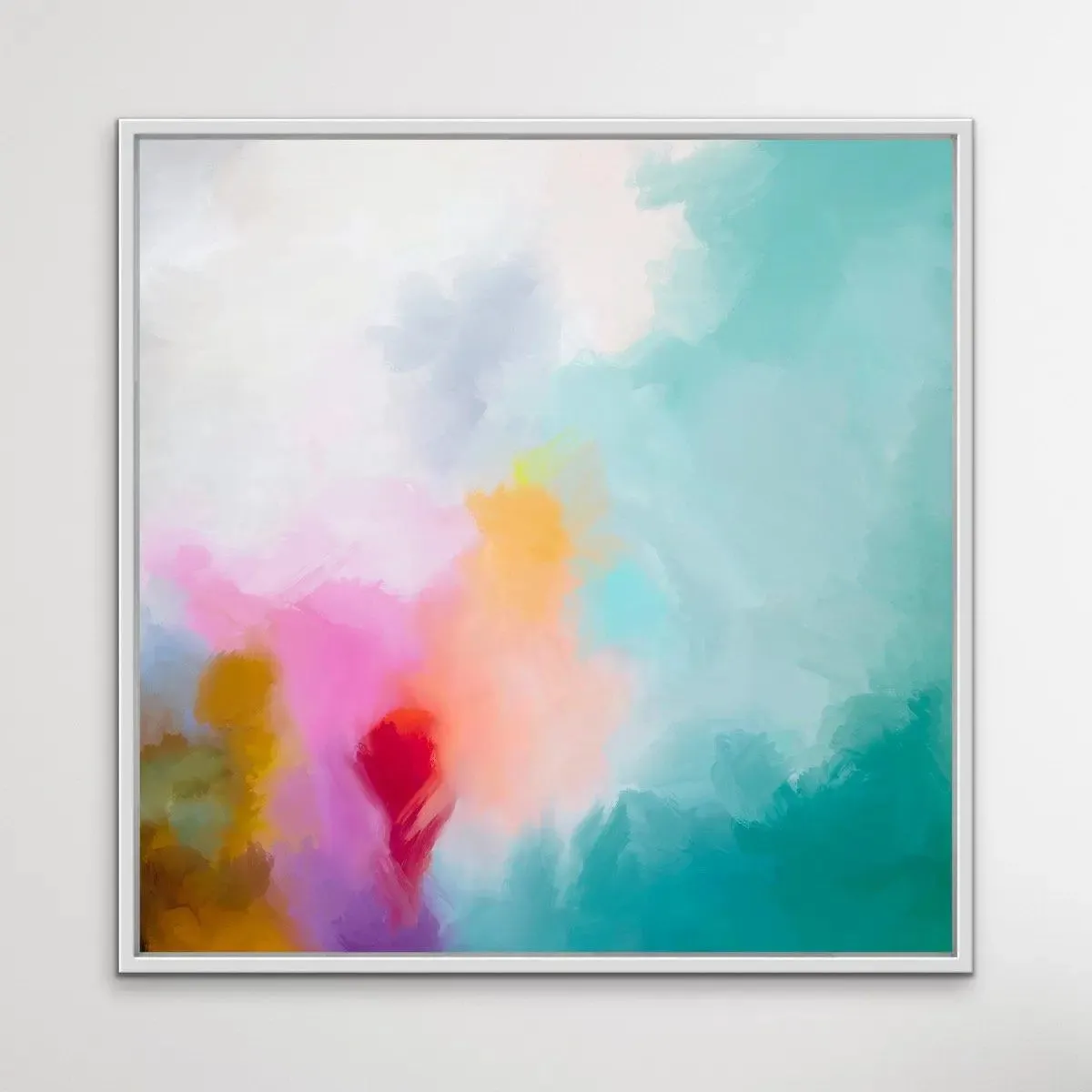 Beacon - Original Pink and Blue Abstract Canvas Wall Art Print