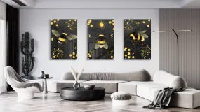 Bee Pattern Set of 3 Prints Modern Wall Art Modern Artwork