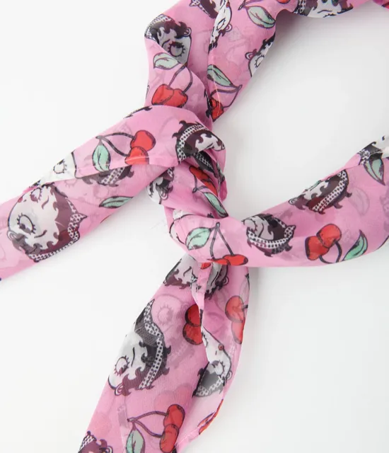 Betty Boop Pink Cherry Print Hair Scarf