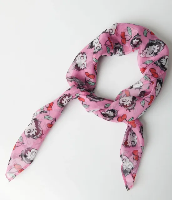 Betty Boop Pink Cherry Print Hair Scarf