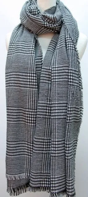 Black and White Houndstooth Scarf