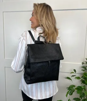 Black Textured Backpack