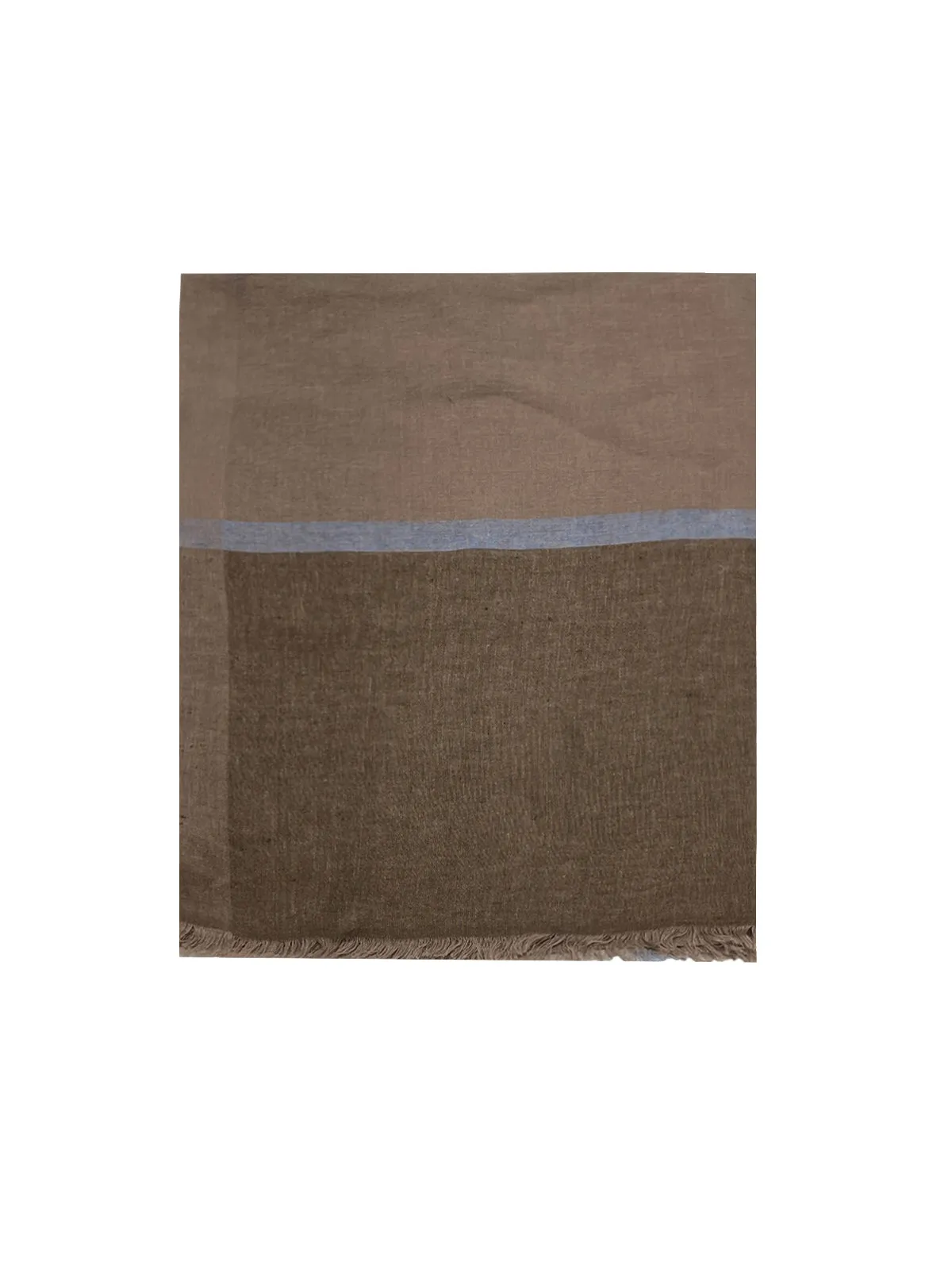 Blue & Beige Stripe Linen Scarf