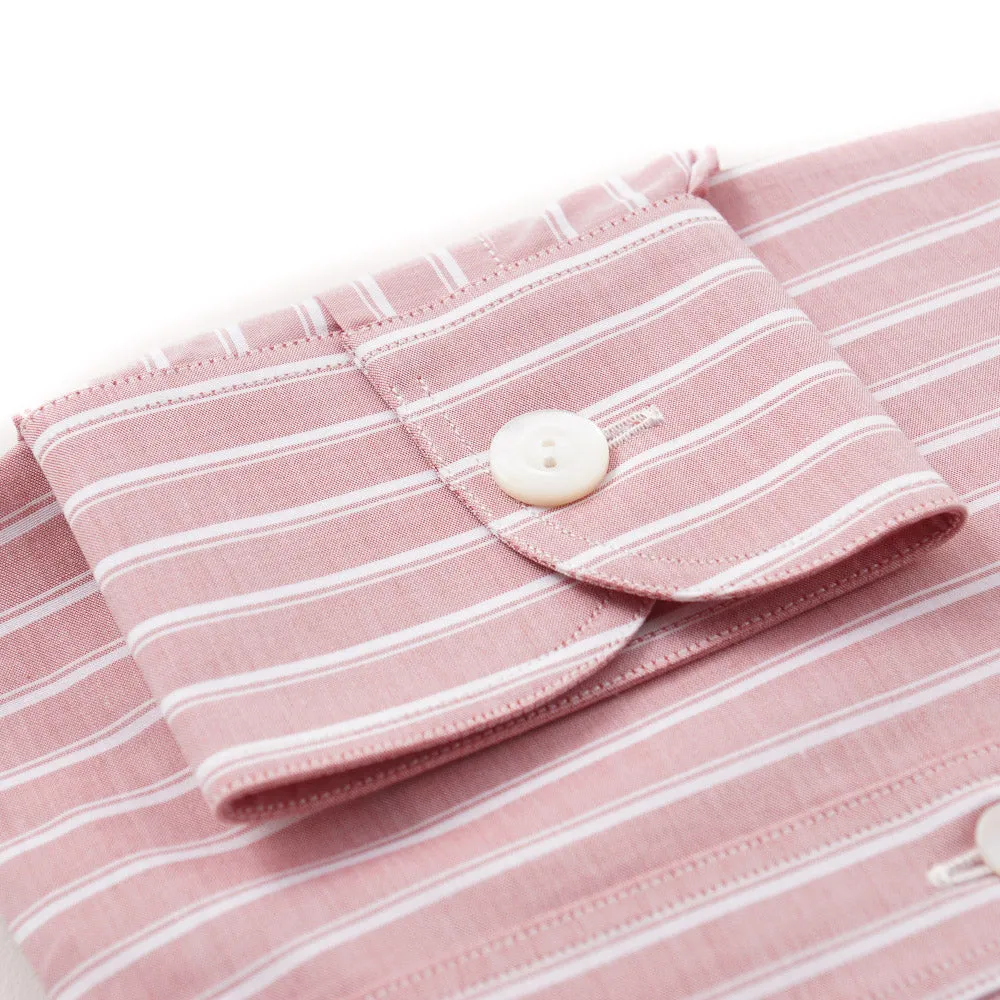 Boglioli Slim-Fit Oxford Cotton Shirt in Pink Stripe