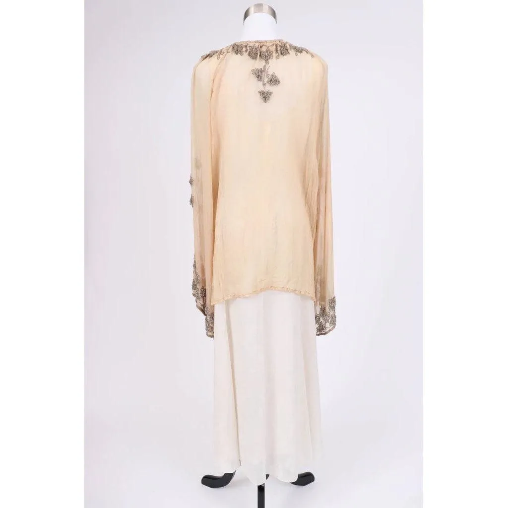 BONNIE STRAUSS Golden Silk Sheer Blouse | Size S/M/L