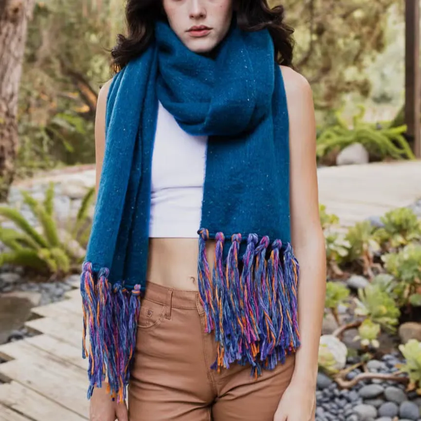 Brooke Speckle Frayed Border Bohemian Scarf