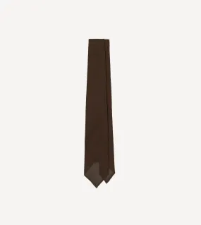 Brown Fine Woven Grenadine Silk Hand Rolled Tie