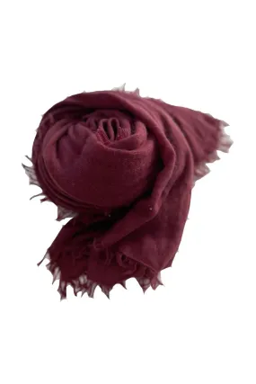 Burgundy Cashmere Fringe Wrap