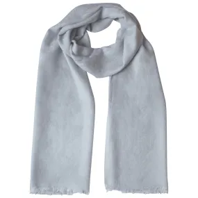 Cashmere Plain Self Jacquard Scarf - Light Grey