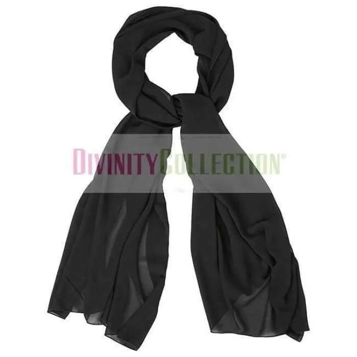 Chiffon Black Hijab - Standard