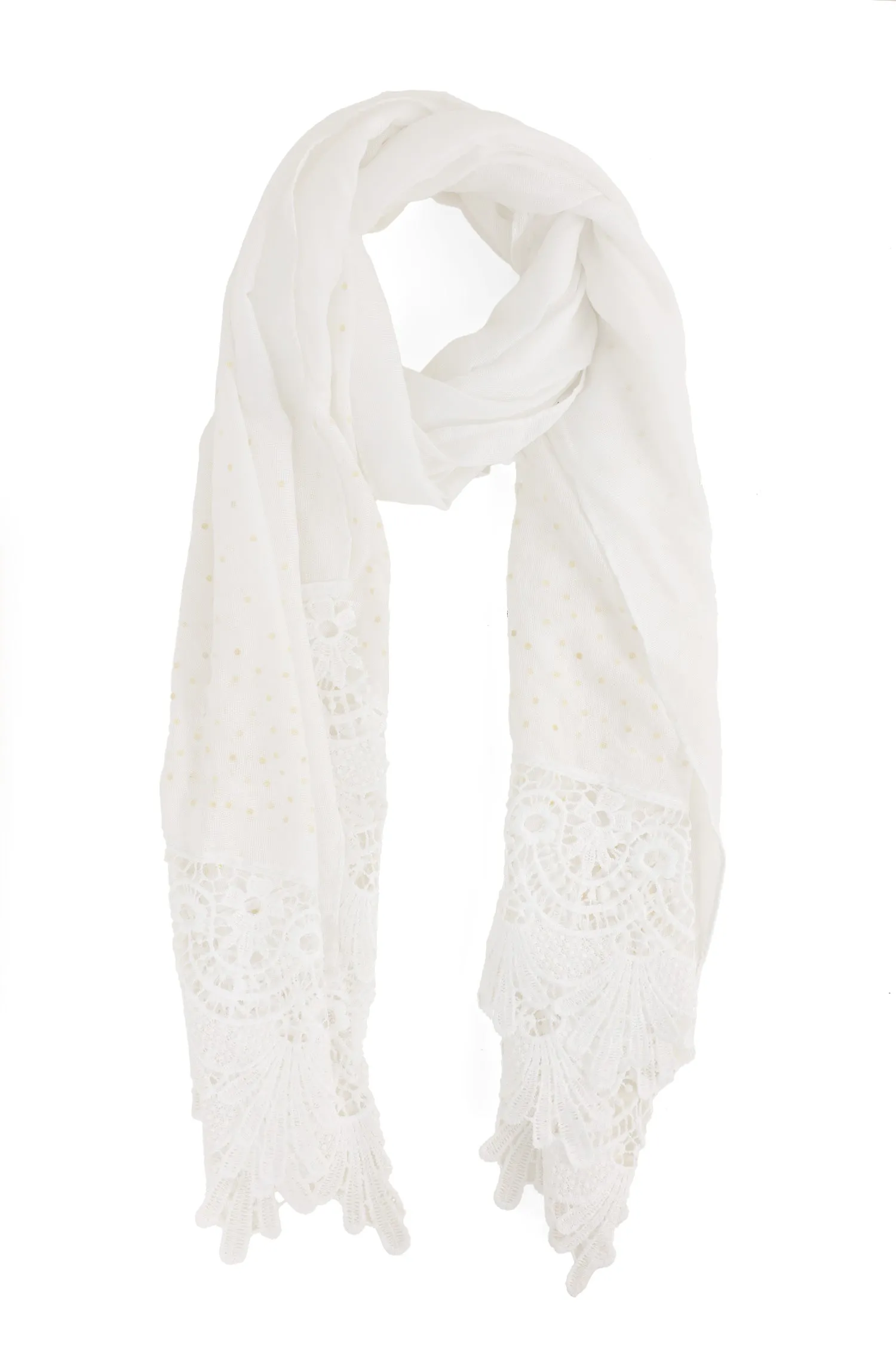 CLASSIC COTTON CHARM SCARF-WHITE