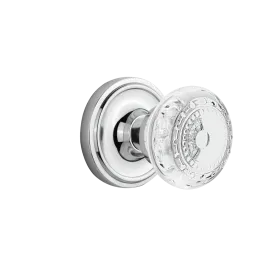 Classic Rosette with Crystal Meadows Knob in Bright Chrome