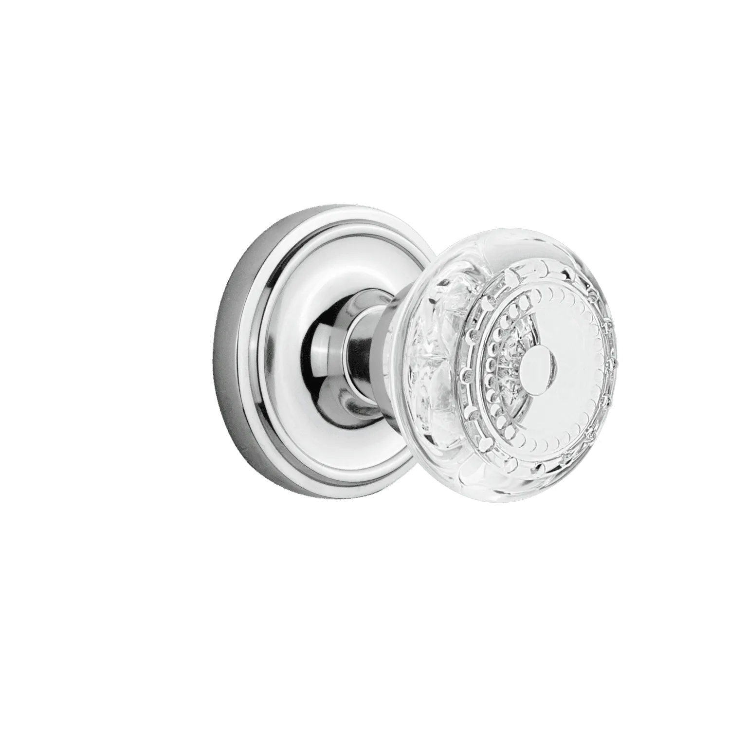 Classic Rosette with Crystal Meadows Knob in Bright Chrome