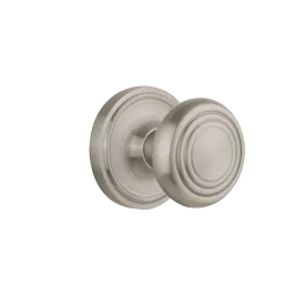 Classic Rosette with Deco Knob in Satin Nickel