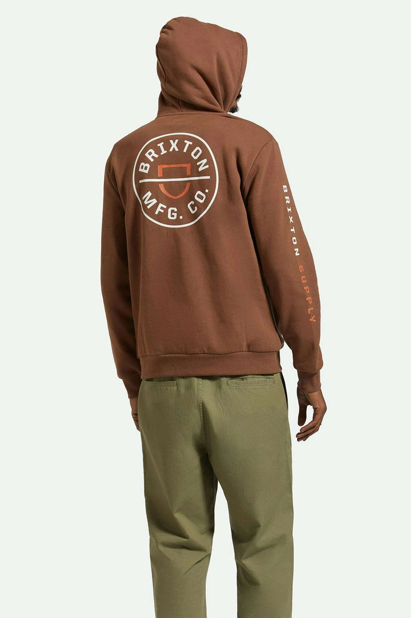 Crest Hoodie - Pinecone Brown/Rust Orange/White