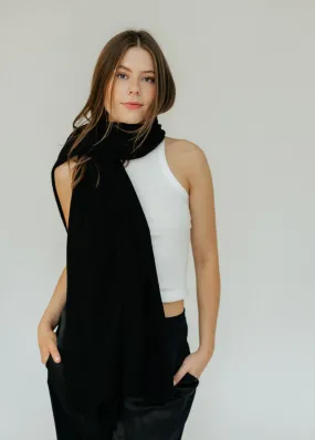 CRUSH Cashmere Lima Luxe Scarf in Black