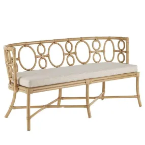 Curved Circular Shapes Rattan Bench