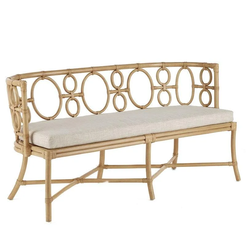 Curved Circular Shapes Rattan Bench