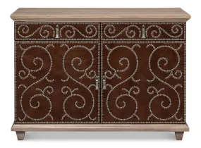 Equestrian Leather Nail Studded Door Chest