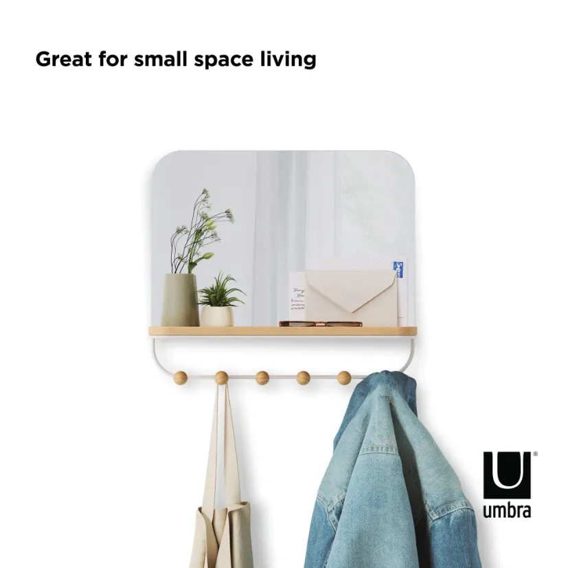 ESTIQUE MIRROR WITH HOOKS