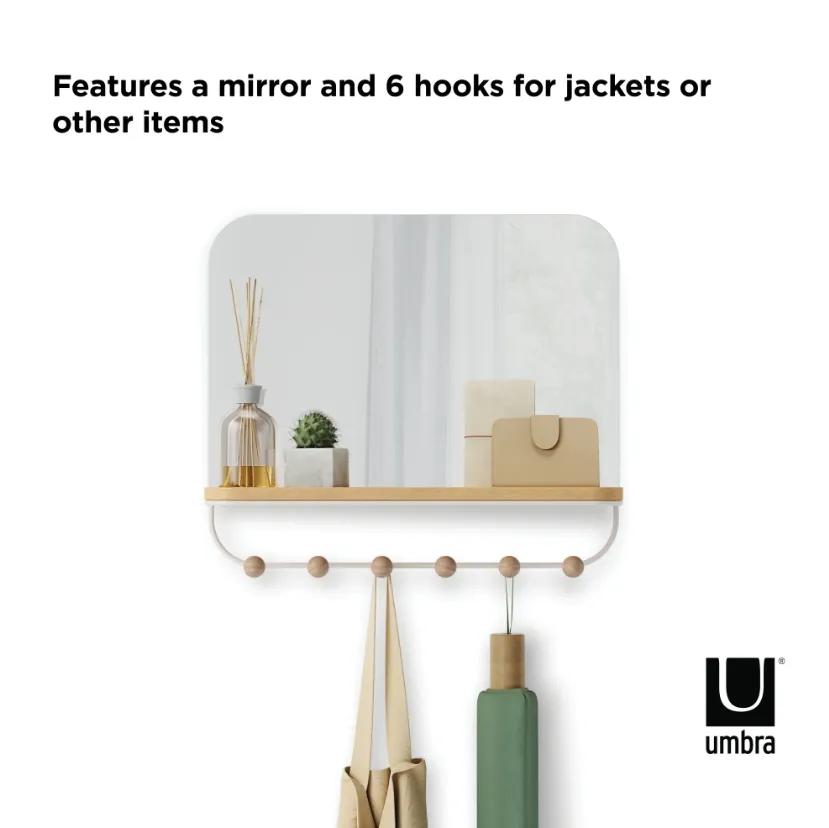 ESTIQUE MIRROR WITH HOOKS