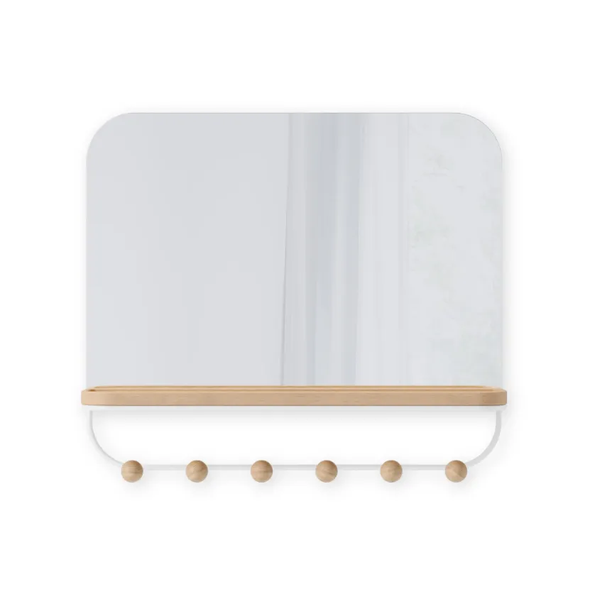 ESTIQUE MIRROR WITH HOOKS