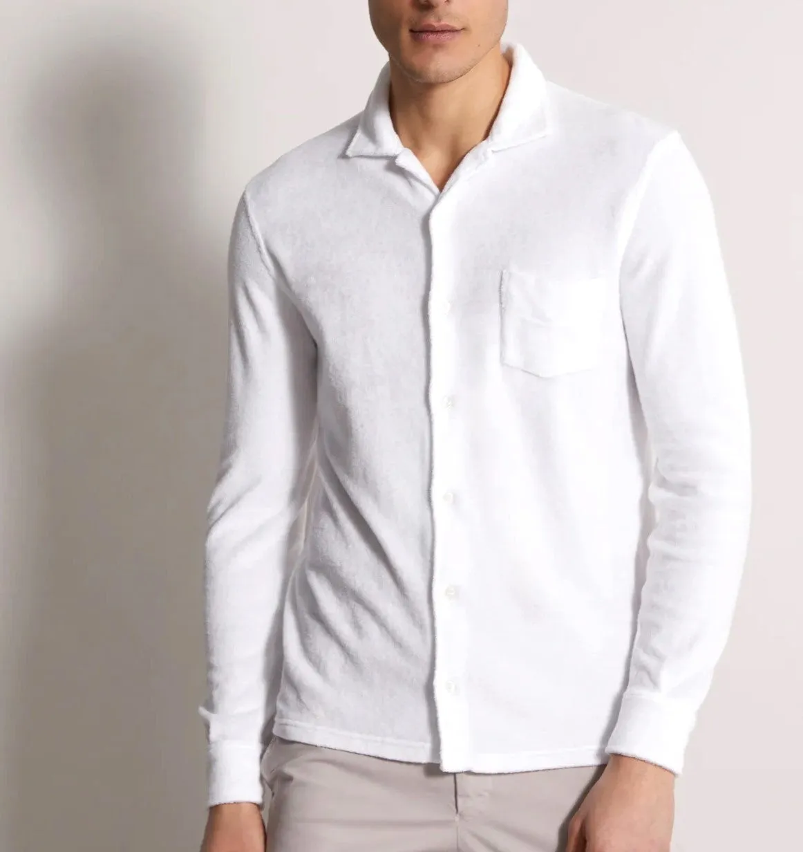 Fedeli Terry Cotton Button-Front Shirt