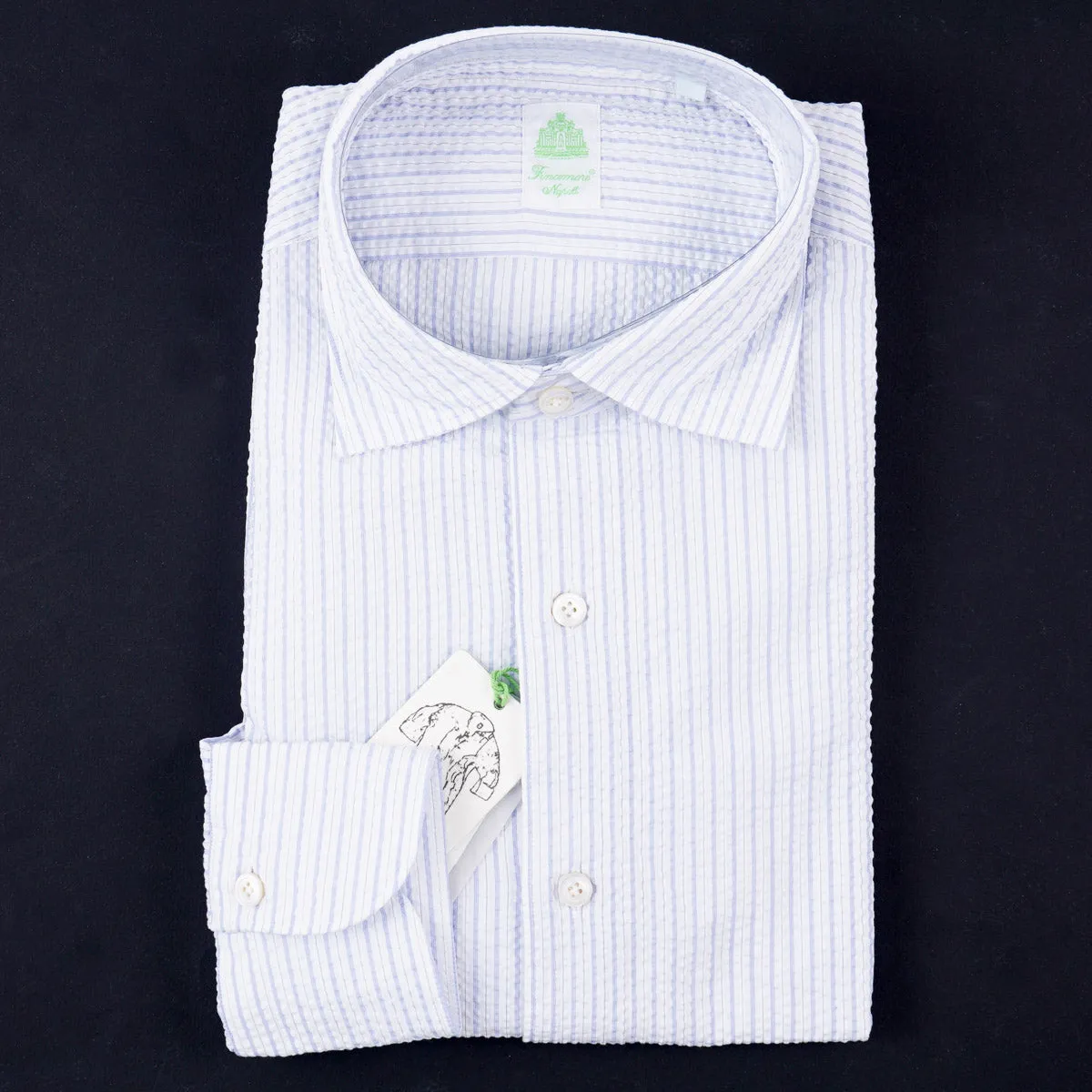 Finamore Lightweight Seersucker Dress Shirt