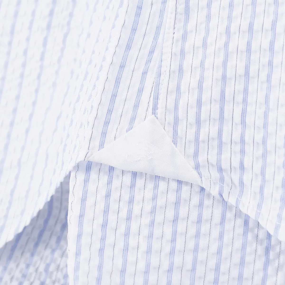 Finamore Lightweight Seersucker Dress Shirt