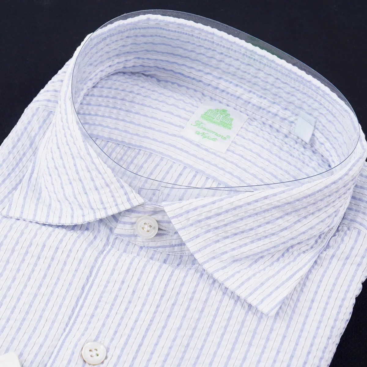 Finamore Lightweight Seersucker Dress Shirt