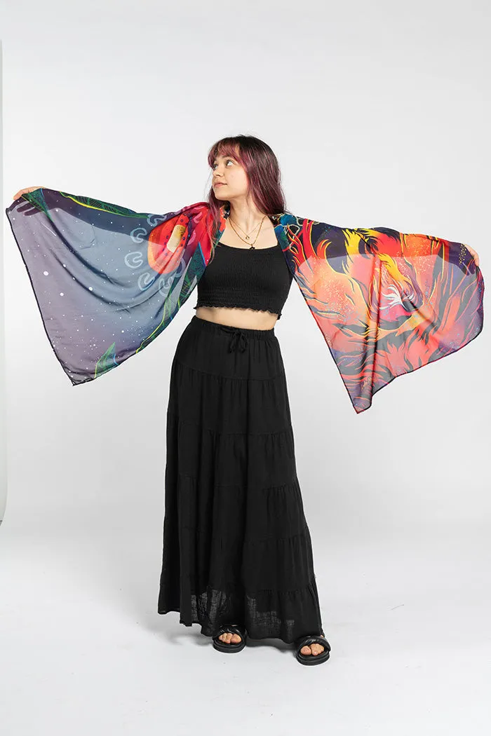 Fire Spirit People Rectangle Chiffon Scarf