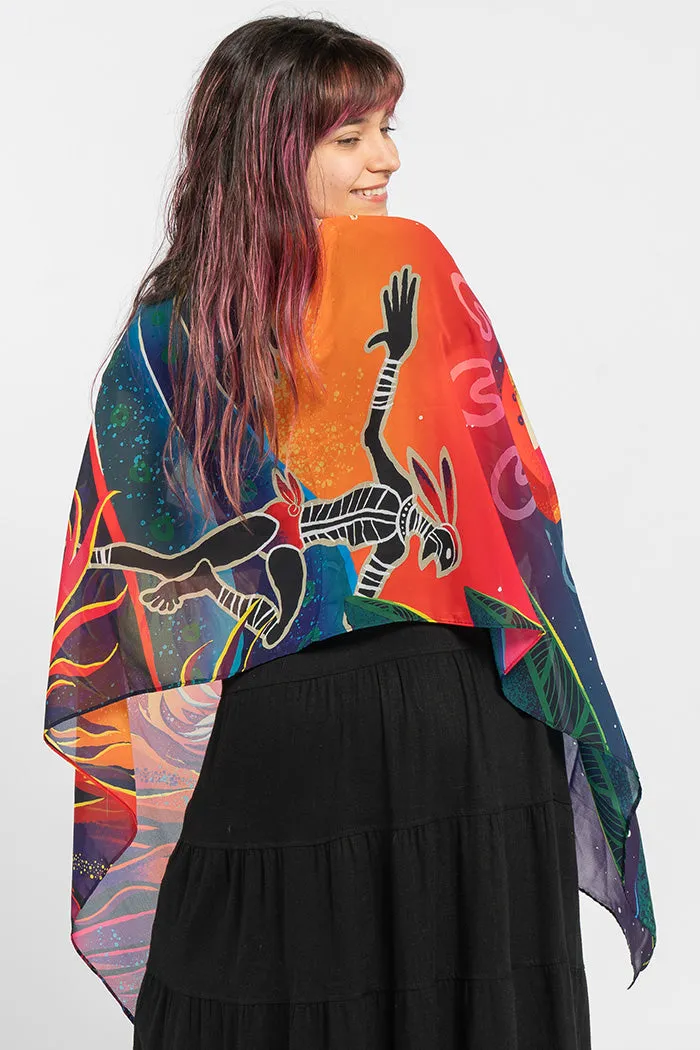 Fire Spirit People Rectangle Chiffon Scarf