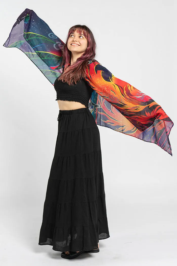 Fire Spirit People Rectangle Chiffon Scarf