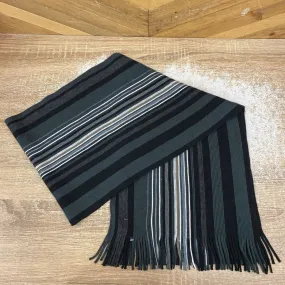 Fraas - Striped Scarf: Grey/Black-unisex-