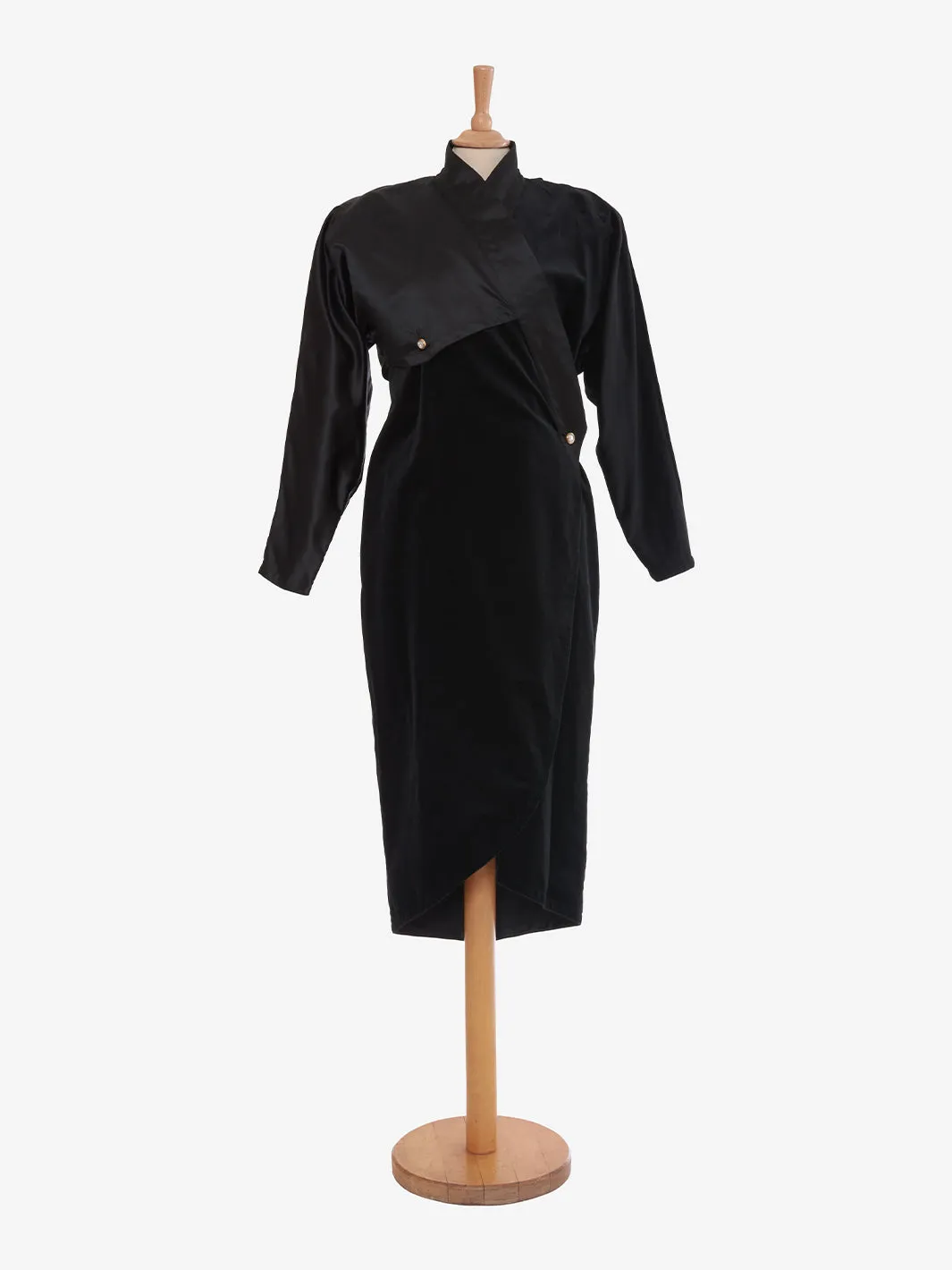 Gianni Versace black velvet and silk dress