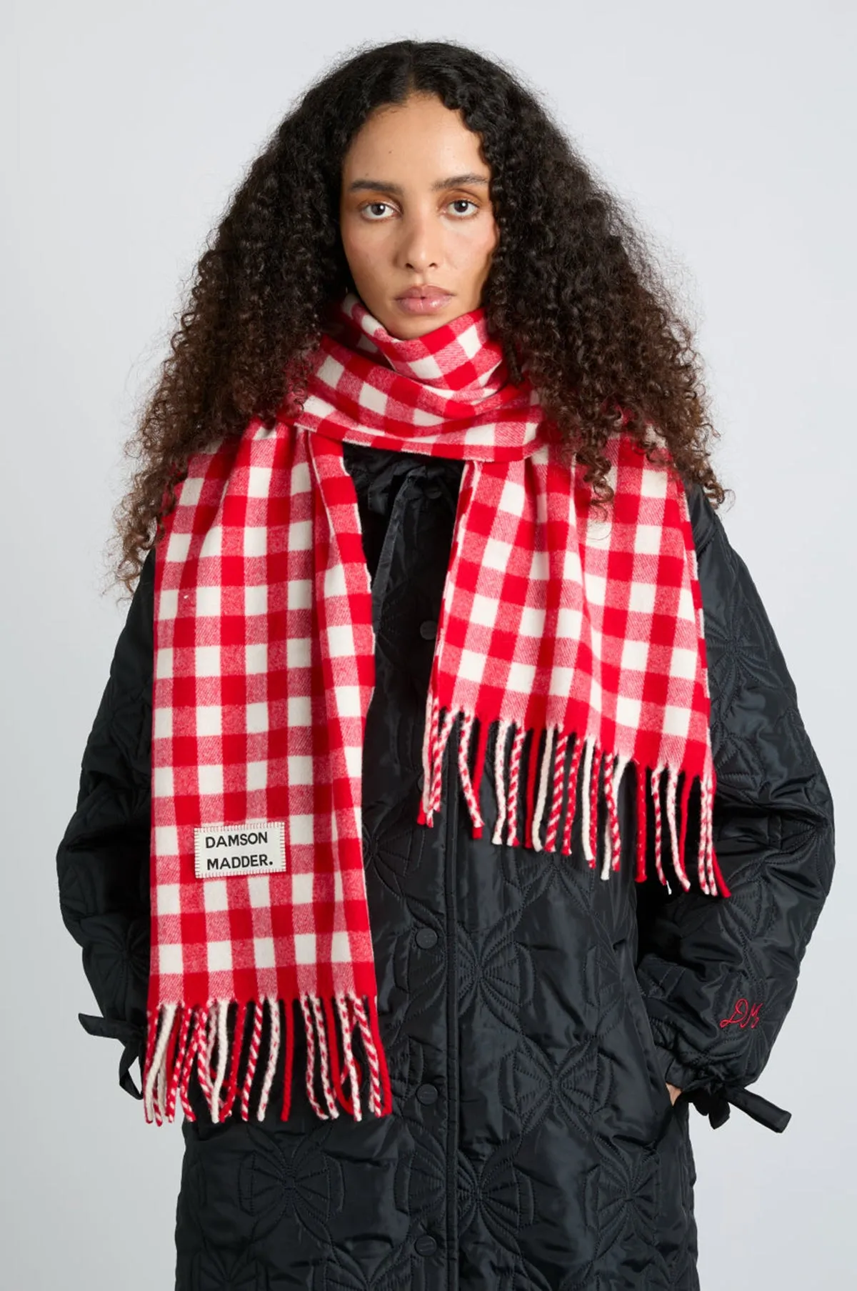 Gingham Scarf Red