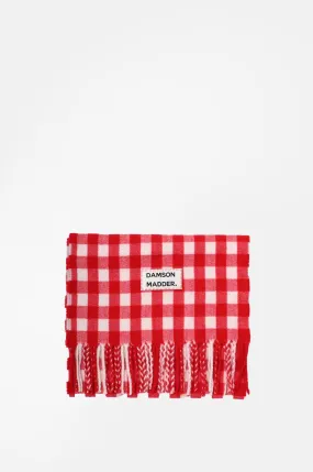 Gingham Scarf Red