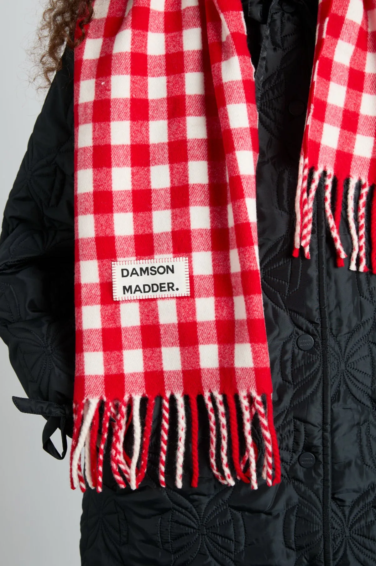 Gingham Scarf Red